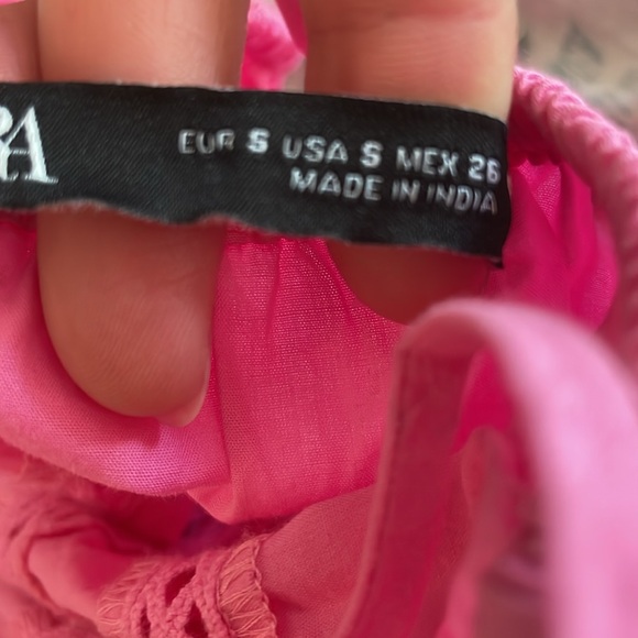 Zara Pink Poplin Eyelet Top - Picture 3 of 3